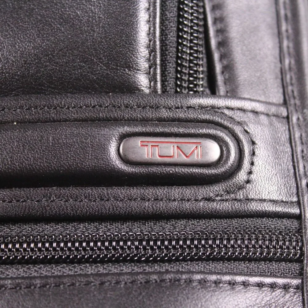 Tumi 96111D4 Black Genuine Leather Business Briefcase Laptop Bag Great Condition